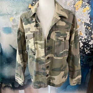 Boxy Camo Denim Jacket